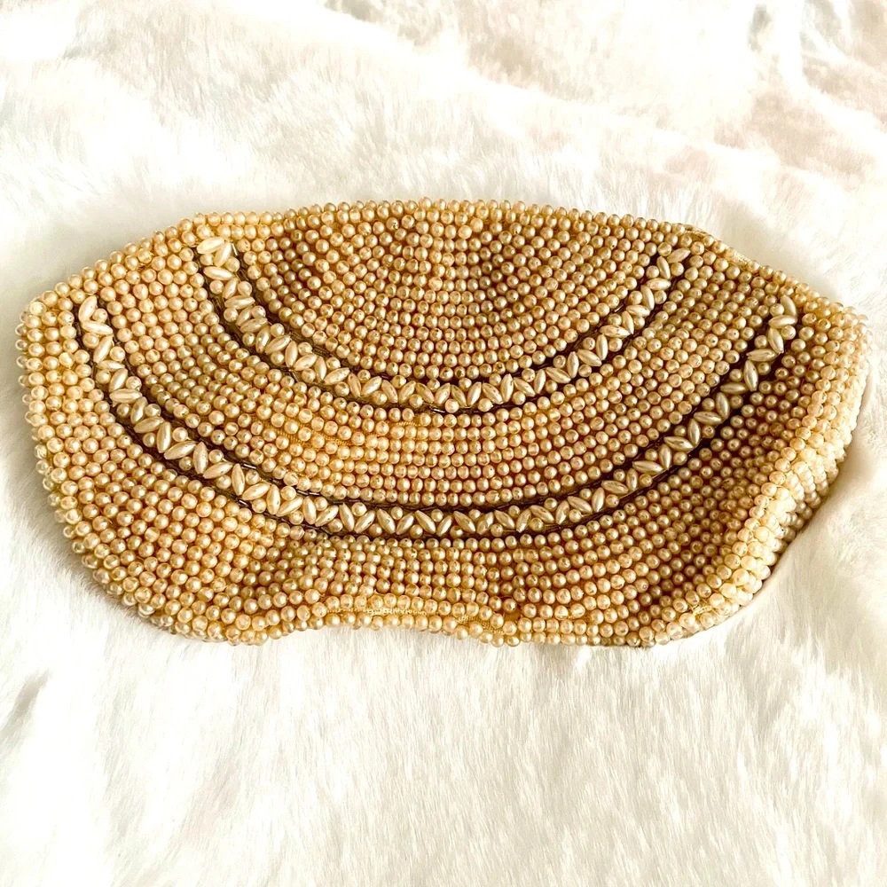 Vintage Pearl Beaded Clutch